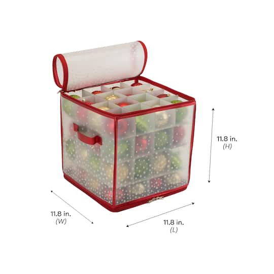 Simplify Clear & Red Ornament Organizer